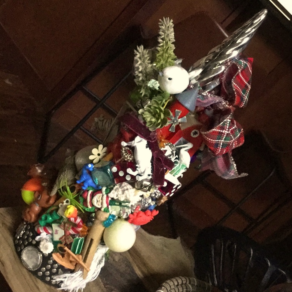 OOAK 🎄TRINKET TREE I spy Christmas brunch party memorabilia artisan craft